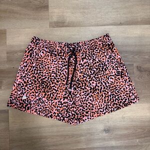Fabletics One Short 3" Women's M Flash Orange Safari Spots Drawstring Shorts
